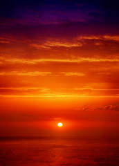 Beautiful sunrise over the sea. HDR image