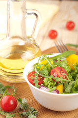 Fresh salad with tomatoes pepper and onions