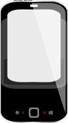 Black smartphone isolated on white background