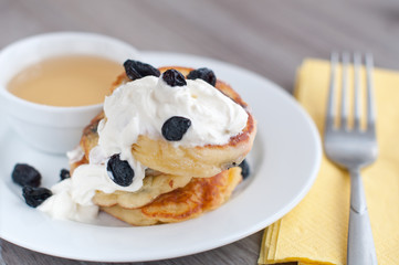Delicious homemade cheese pancakes