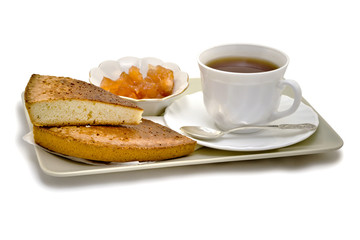 biscuit and tea varenes isolated on white background