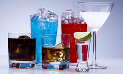 Alcohol drinks set 