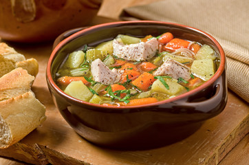 Homemade turkey soup.