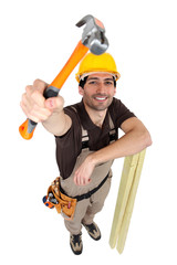 Handyman with hammer