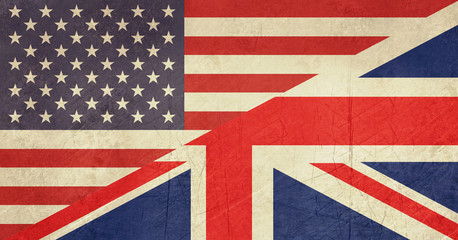 Grunge American and British flag