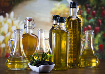 Olive oil and olives 