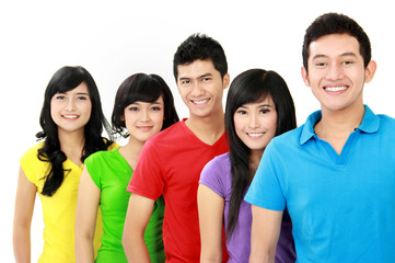 colorful group of teenager
