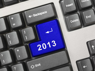 Computer keyboard with 2013 key