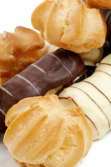 Arrangement of Eclair and Profiterole
