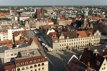 Fototapeta na wymiar Panorama wrocławskiego starego miasta