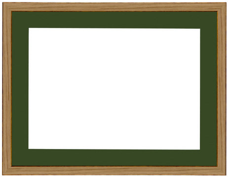 Classic wooden frame with green mat