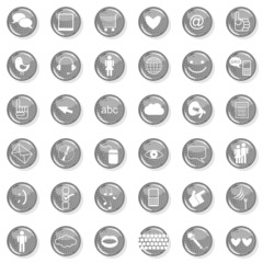 zestaw szarych ikon internet społeczność łączność