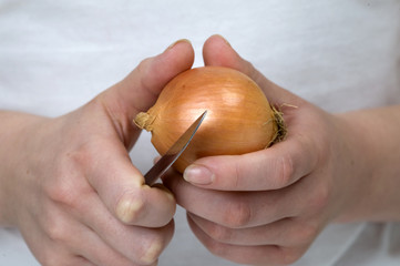 peeling an onion
