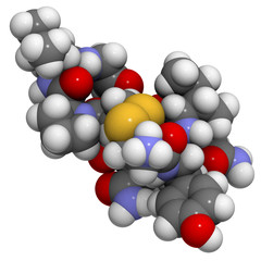 Oxytocin (cuddle hormone) molecule, chemical structure