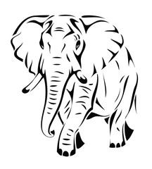 Naklejka premium Isolated elephant - vector illustration