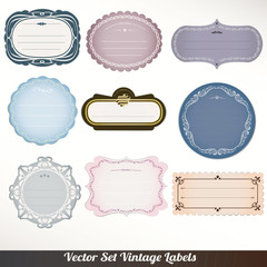 Vector Frame labels Set ornamental vintage decoration