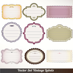 Vector Frame labels Set ornamental vintage decoration
