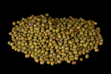 Mung beans isolated on black