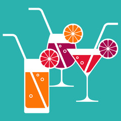 Illustration of cocktail glasses