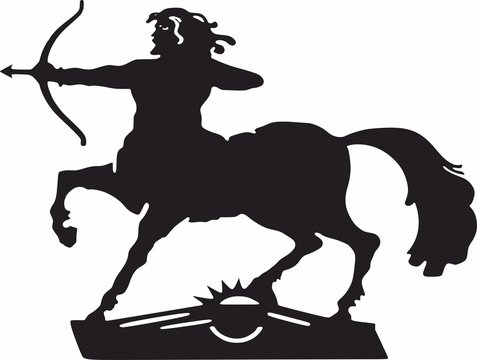 Silhouette centaur with a bow
