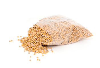 mustard seeds isolated on white background