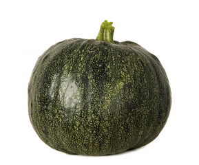 Green pumpkin on white background