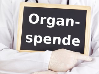 Doctor shows information: organ donation