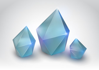 Quartz crystal (Vector illustration of a realistic gemstone)