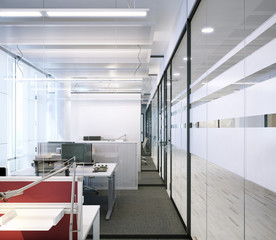 Modernes Zellenbüro aus Glas - modern office with glas partition