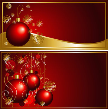 Christmas card with Christmas balls