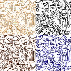 Obraz premium seamless with hand drawn arrows