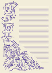 background with hand drawn arrows