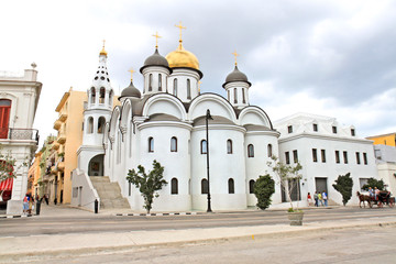 Fototapeta na wymiar Rosyjski Kościół Prawosławny w Starej Hawanie, Kuba