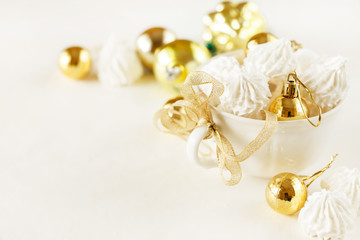 meringue cookies on Christmas table