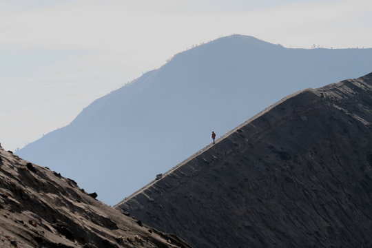 Climber on Mount Bromo