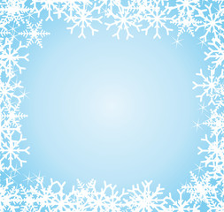Fototapeta na wymiar Ice blue frame płatki śniegu. Szczęśliwego tła.