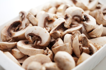fresh sliced mushrooms
