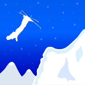 skiing vector illustration