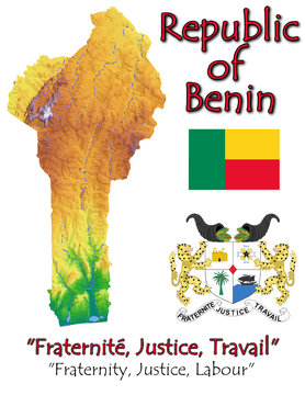 Benin Africa National Emblem Map Symbol Motto