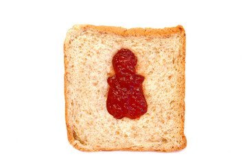 Wheat Bread Slice with gril Isolated on White