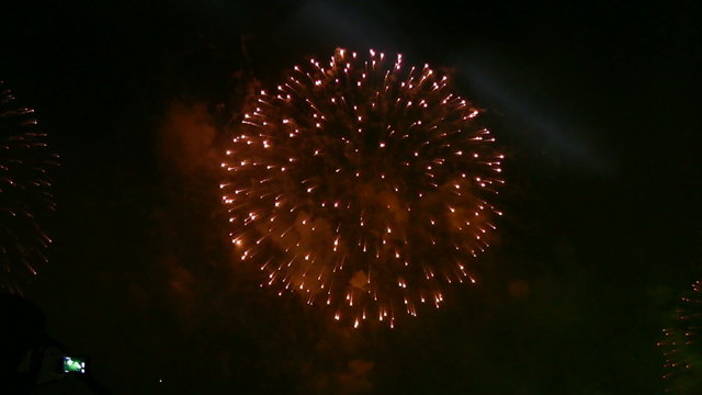 Firework exploding in the sky.