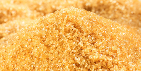 raw brown sugar pile close up shot
