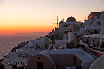 Sundown of Santorini island