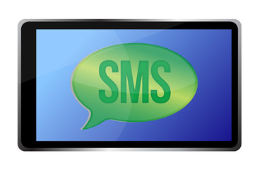 tablet receiving an sms illustration design