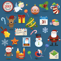 Christmas icons set