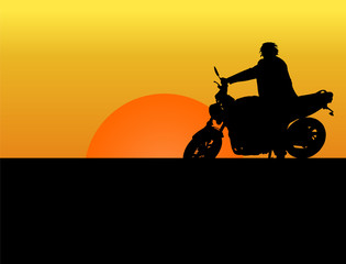 Fototapeta na wymiar bike at sunset