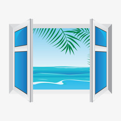 vector window, view the sea