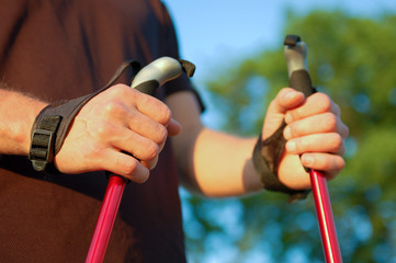 Nordic walking in summer