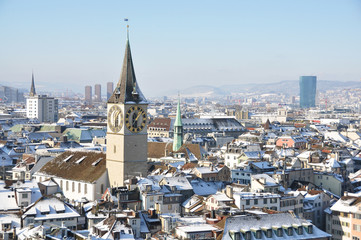 Winter view of Zurich
