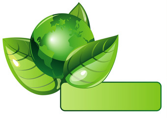 Ecological elegant abstract background with globe